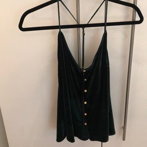 Brand new and unworn velvet green tank